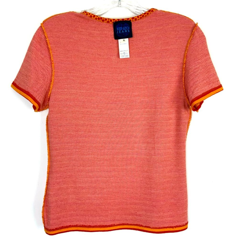 KENZO Jeans Vintage Y2K Modal Knit Multicolor Top Tee Sz XL (M) - Picture 14 of 16